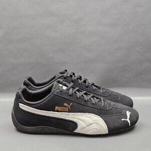 Puma Speedcat LS Mens Shoes 11.5 Black White Suede Motorsports Driving Sneakers